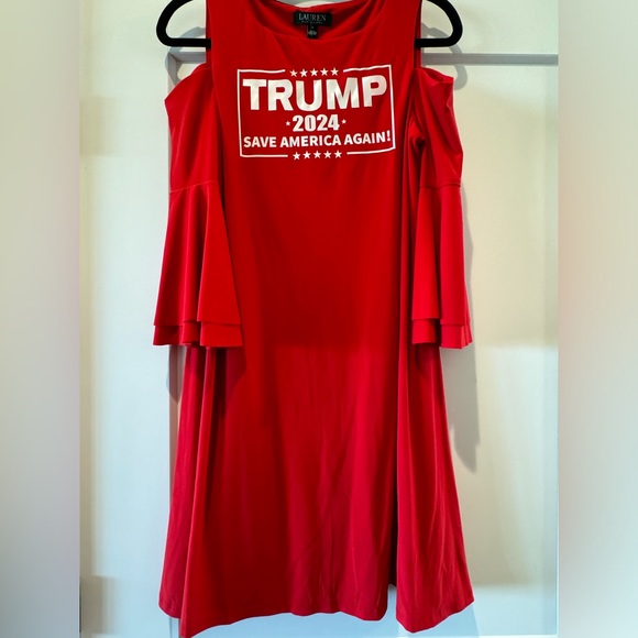 Lauren Ralph Lauren Dresses & Skirts - NWT “Trump 2024” red cold shoulder dress